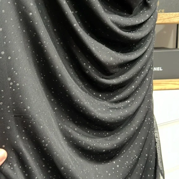 Connected appeal black dress 1 shoulder size  12  little shimmer Good Condition - Picture 4 of 10